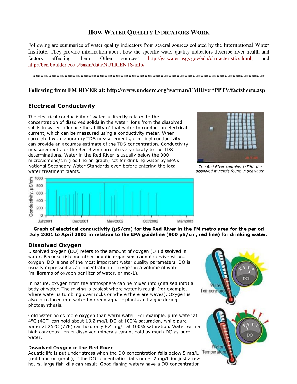 Summary of Water Quality Indicators-Surface Waters Page 2 Around 9 Mg/L