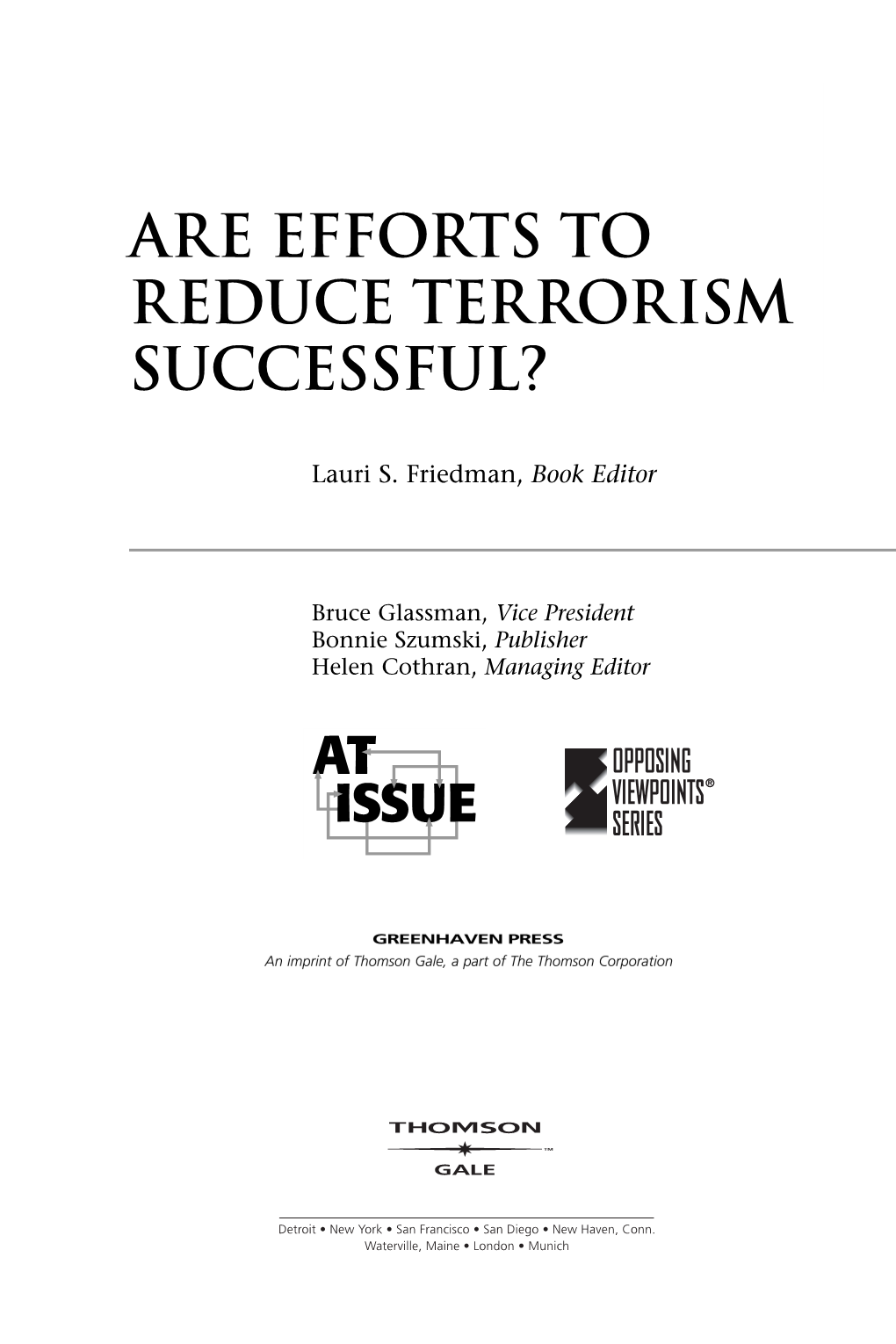 Are Efforts to Reduce Terrorism Successful?
