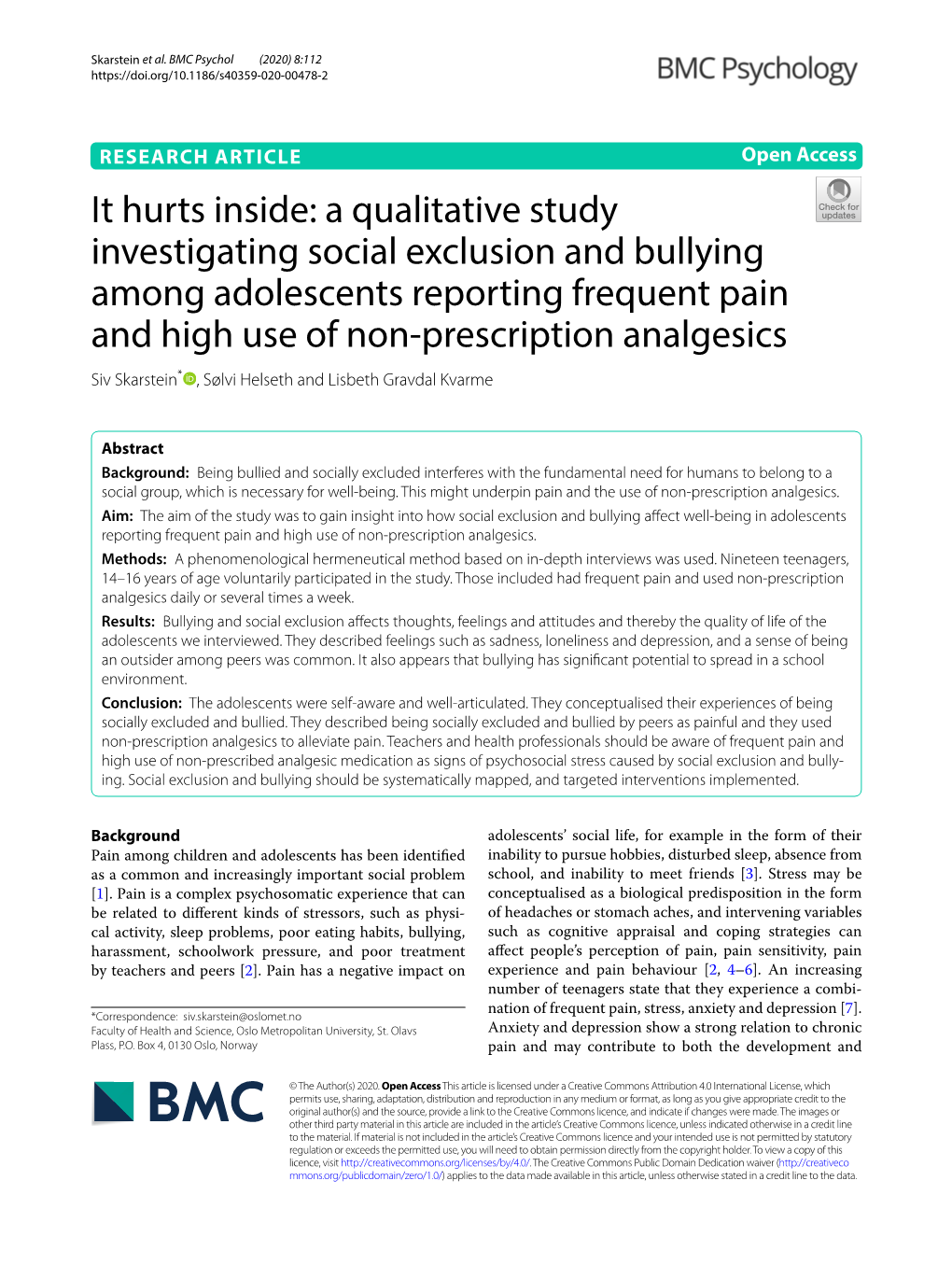 A Qualitative Study Investigating Social Exclusion and Bullying Among