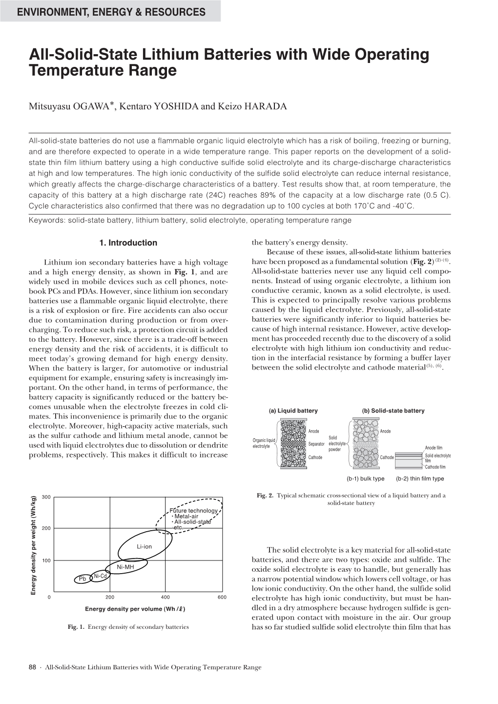 All-Solid-State Lithium Batteries with Wide Operating Temperature Range