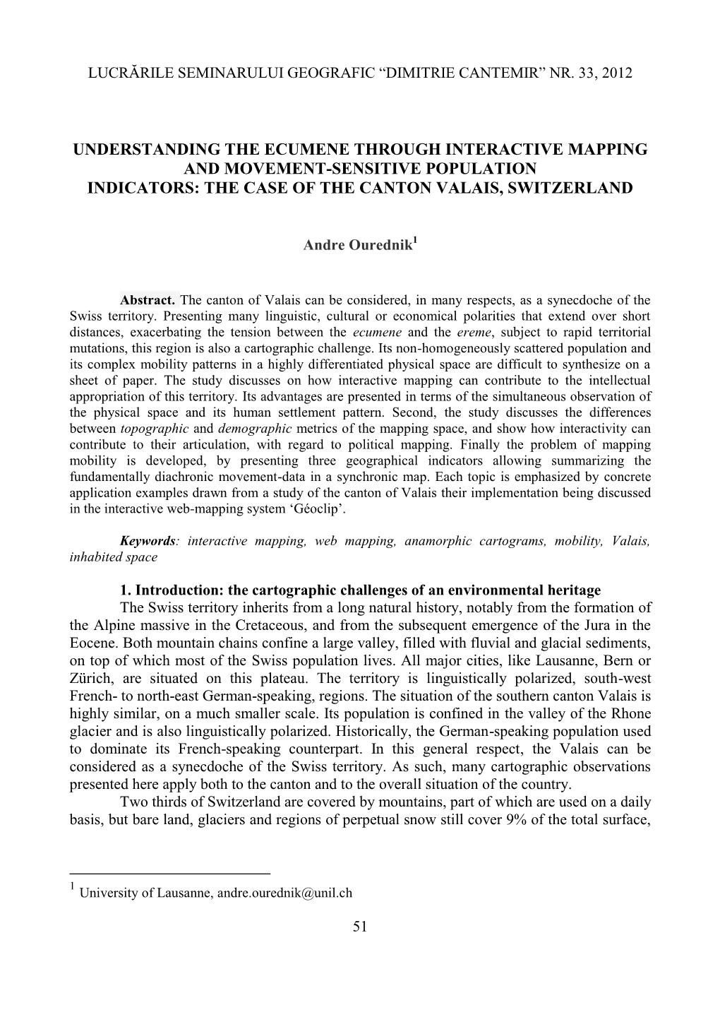 Understanding the Ecumene Through Interactive Mapping and Movement-Sensitive Population Indicators: the Case of the Canton Valais, Switzerland