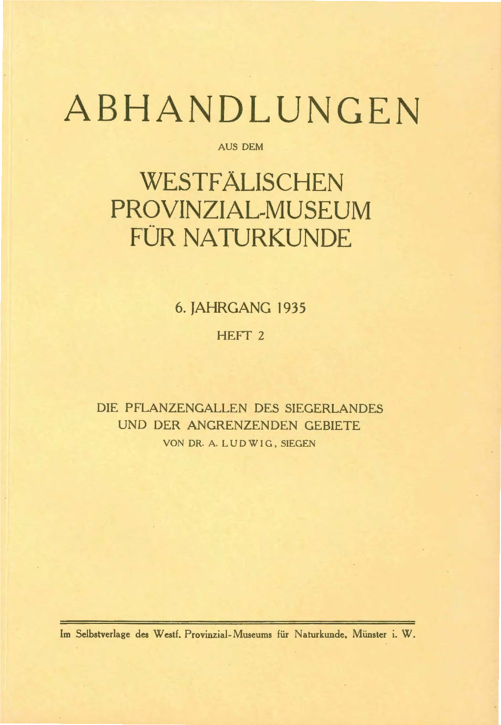 Abhandlungen Aus Dem Westfälischen Provinzial-Museum