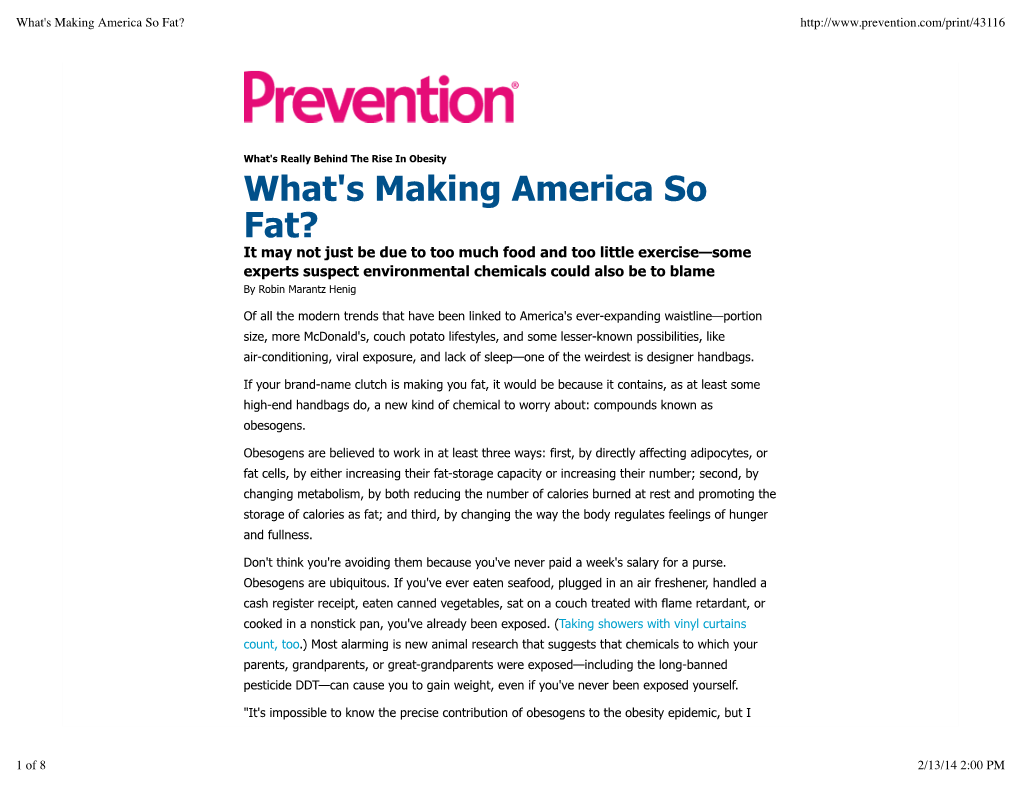 What's Making America So Fat?