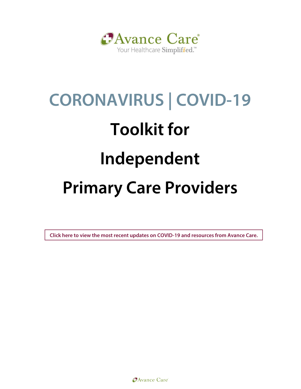 Toolkit for Independent Primary Care Providers