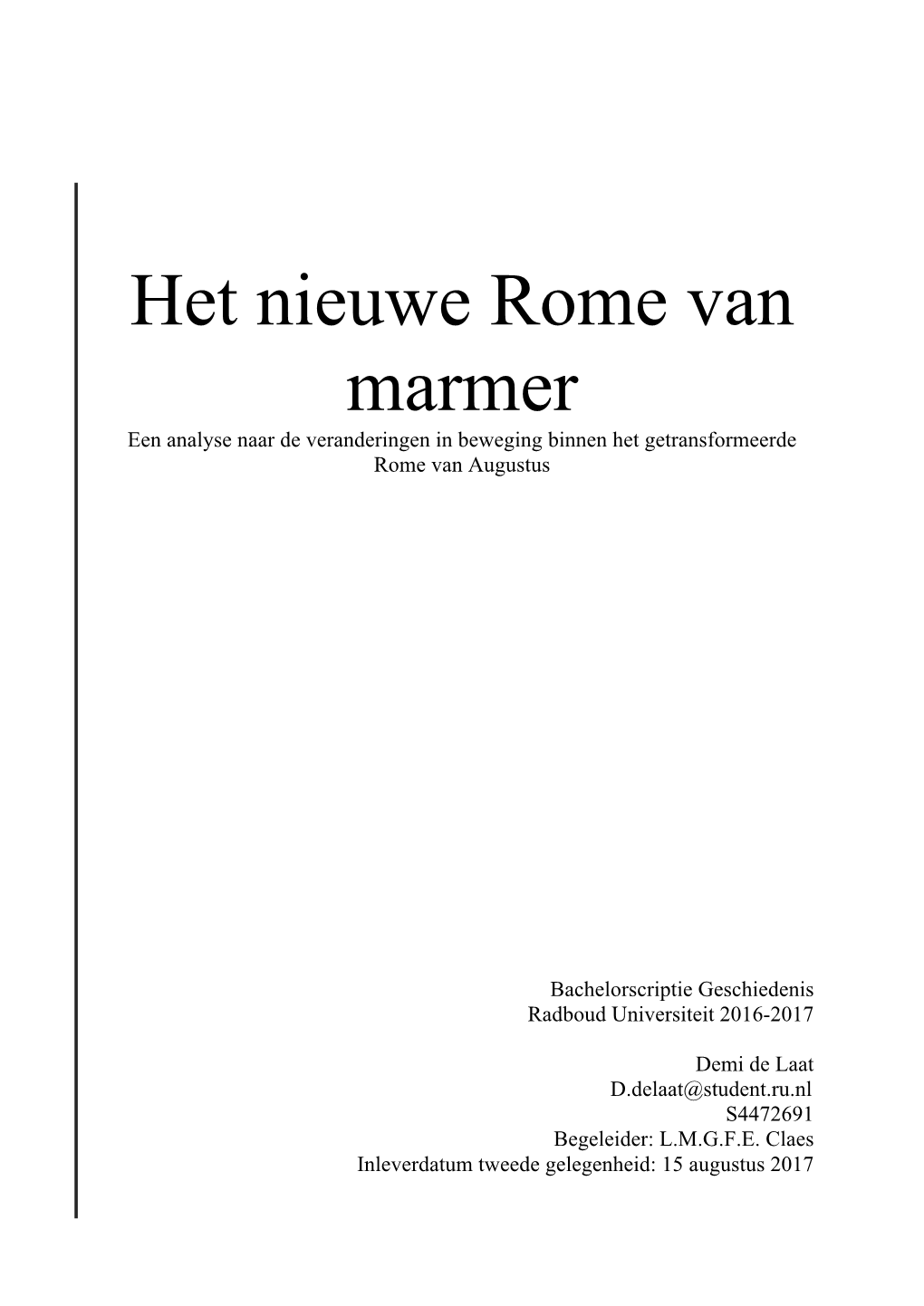Het Nieuwe Rome Van Marmer