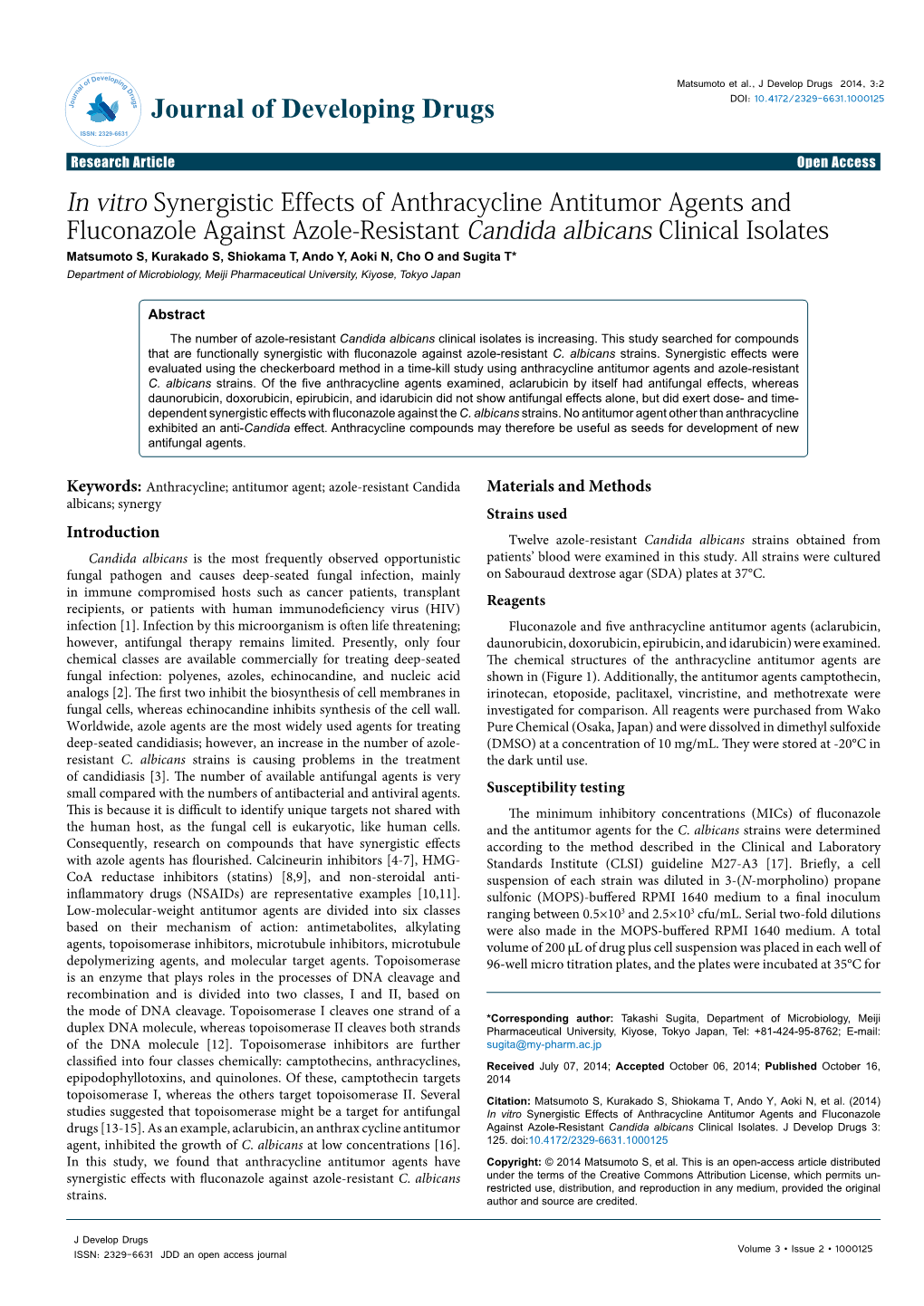 In Vitro Synergistic Effects of Anthracycline Antitumor Agents And