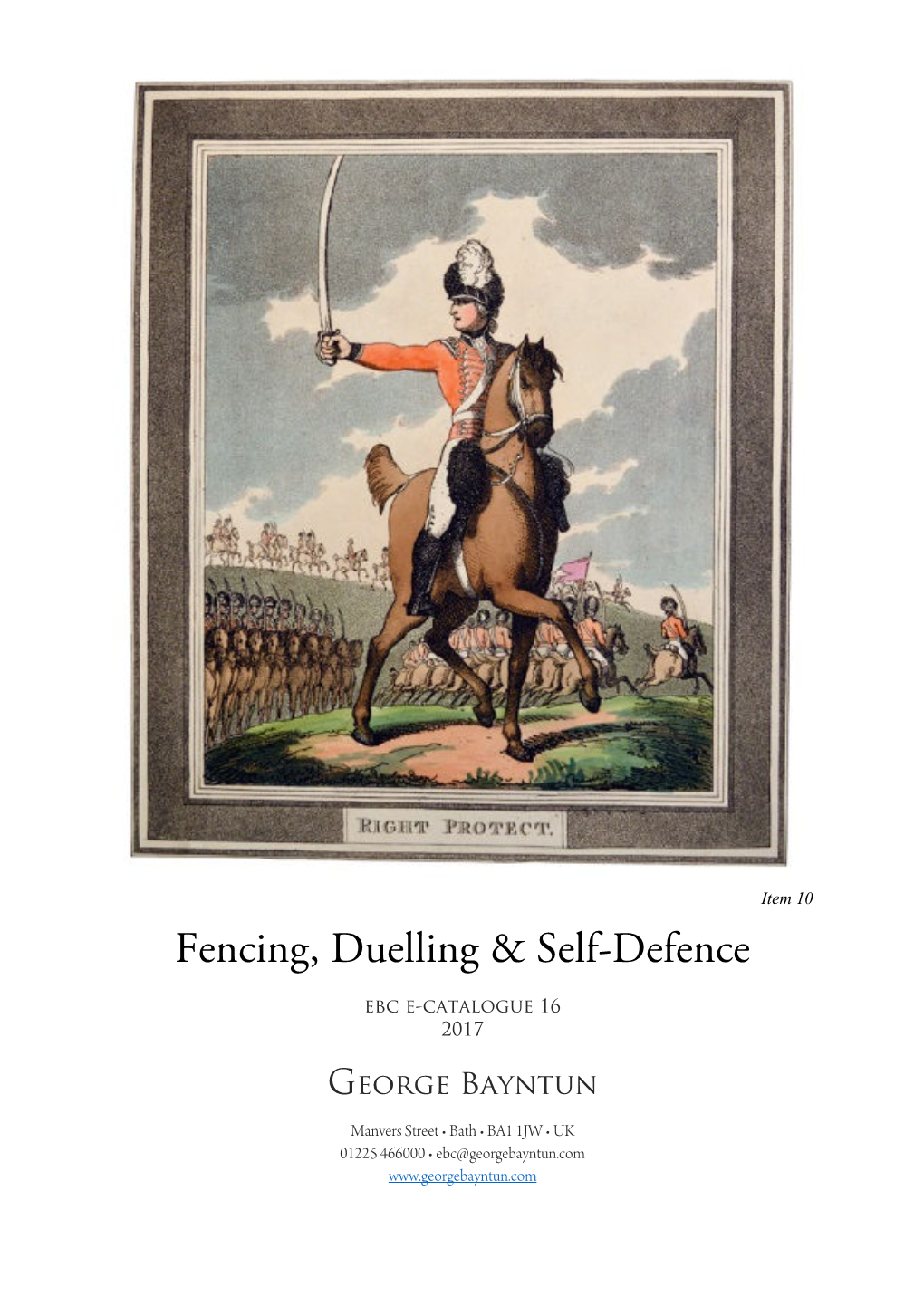 Fencing, Duelling & Self-Defence