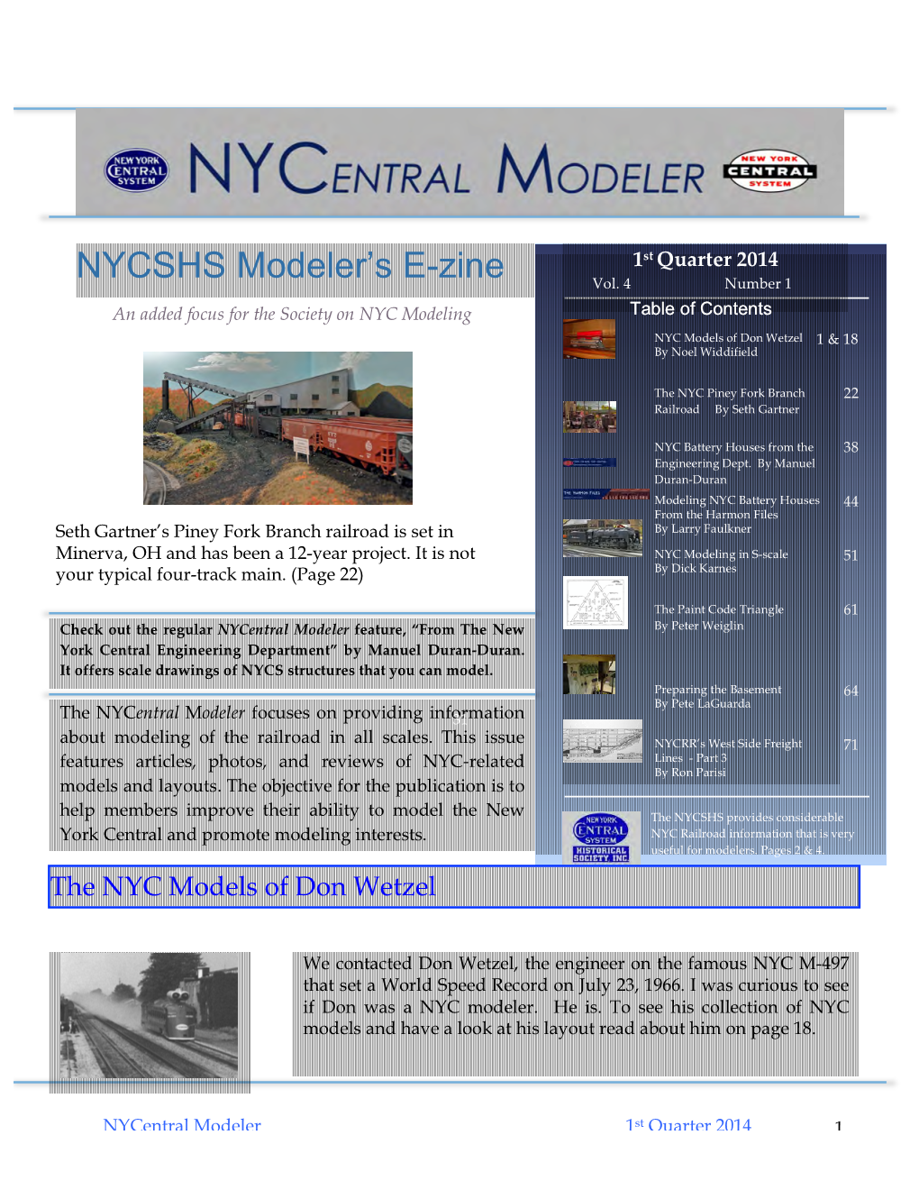 NYCSHS Modeler's E-Zine