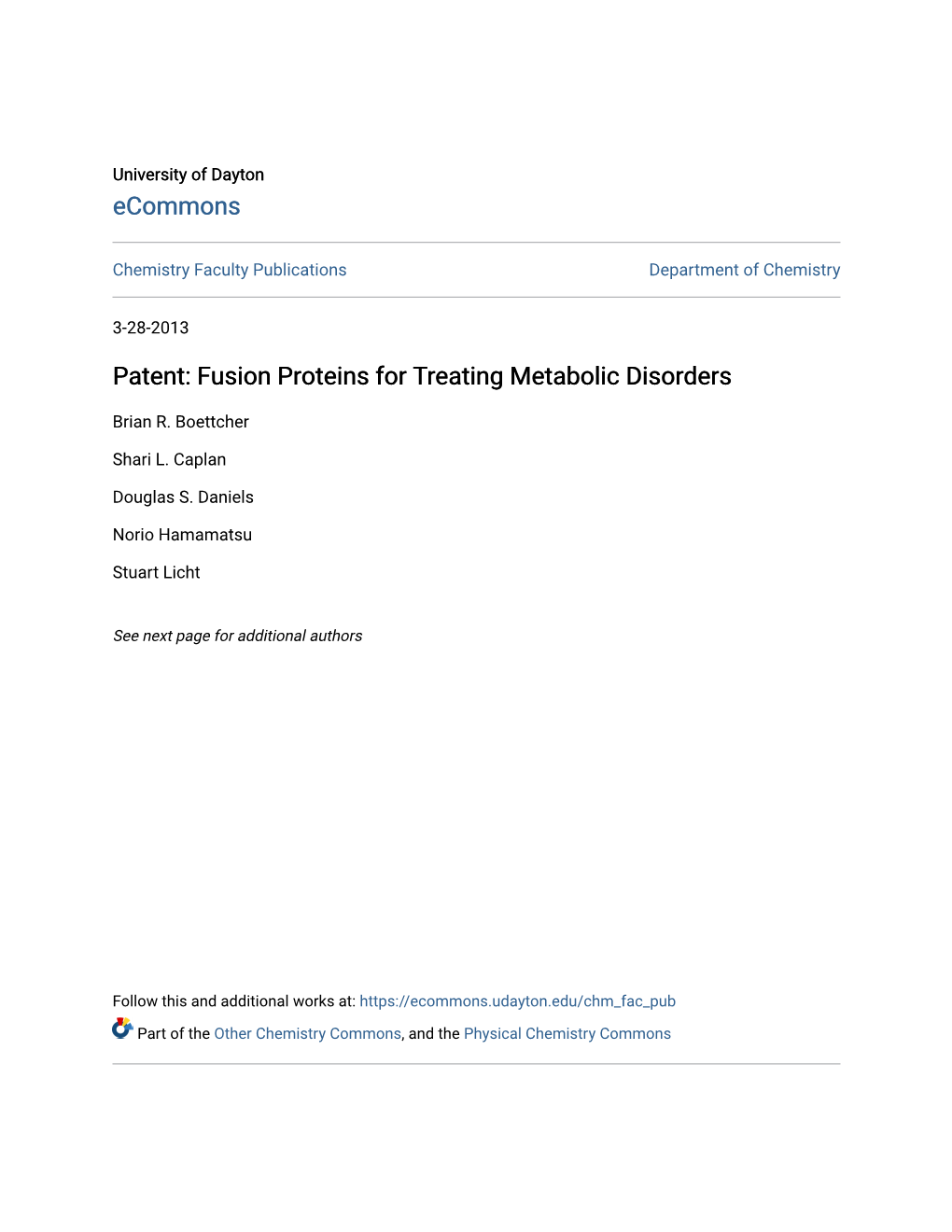 Patent: Fusion Proteins for Treating Metabolic Disorders
