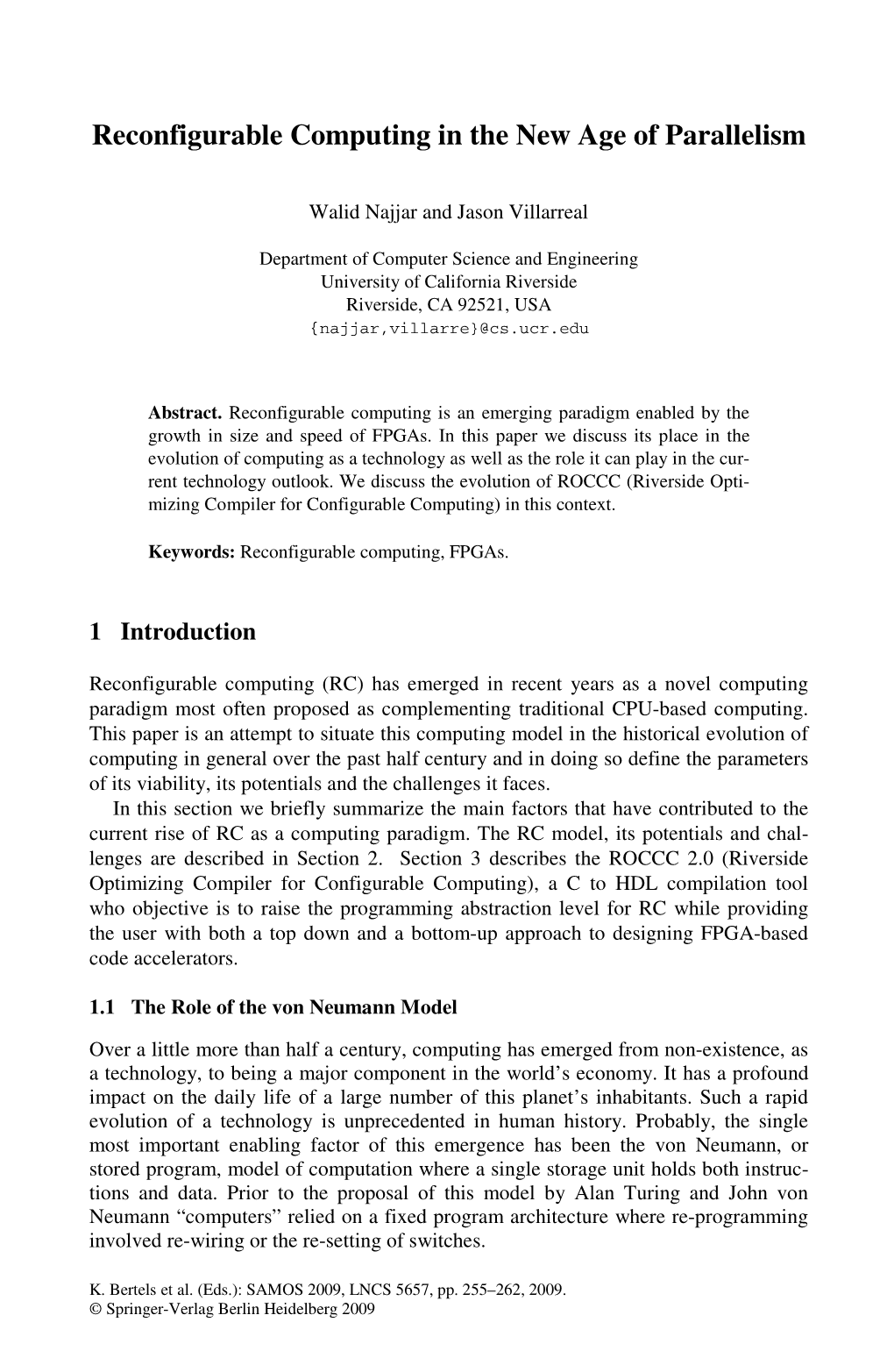 Reconfigurable Computing in the New Age of Parallelism