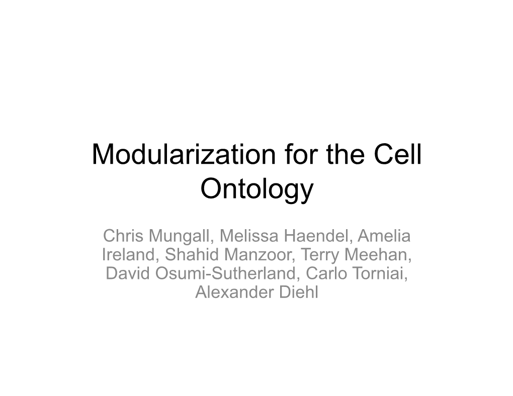 Modularization for the Cell Ontology