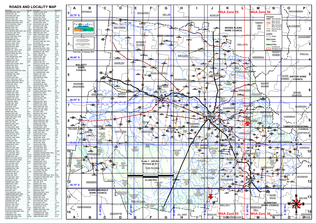 Roads and Locality Map 1010 1111 Oo