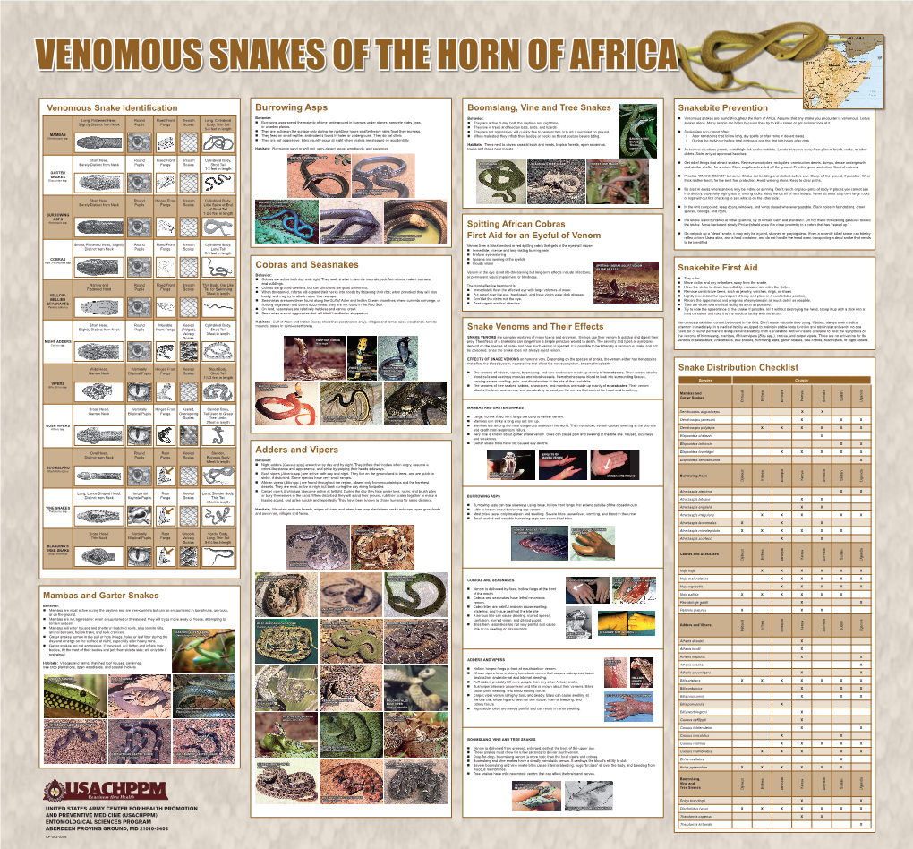 Venomous Snakes of the Horn of Africa