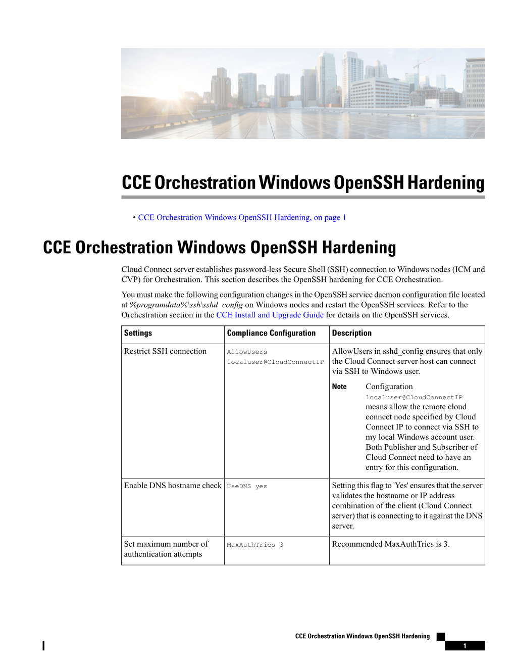 CCE Orchestration Windows Openssh Hardening
