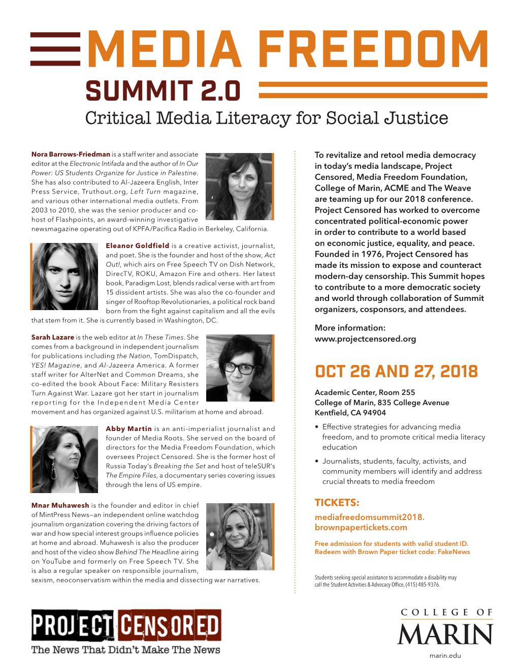 MEDIA FREEDOM SUMMIT 2.0 Critical Media Literacy for Social Justice