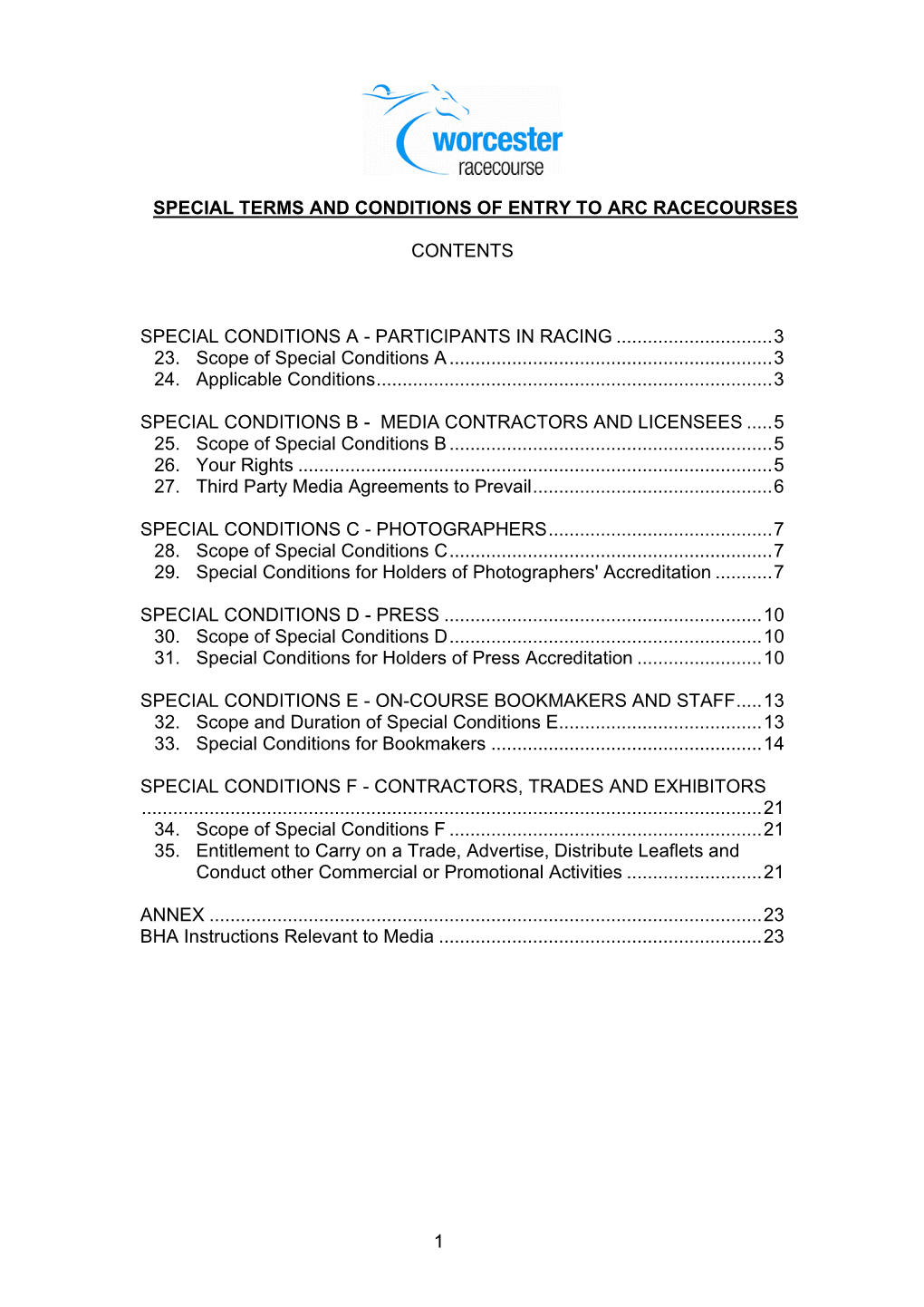 Racecourse Guidance Document