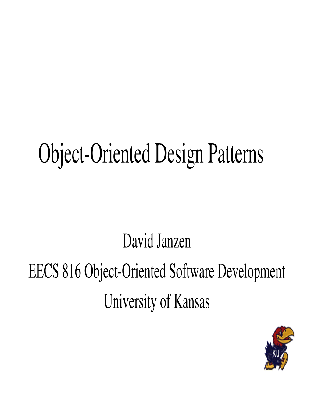 Object-Oriented Design Patterns