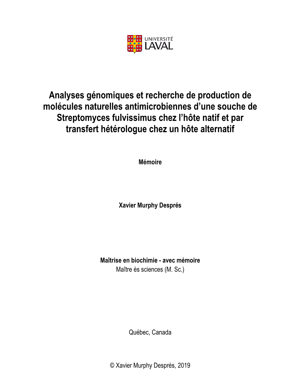 Analyses Génomiques Et Recherche De Production De Molécules