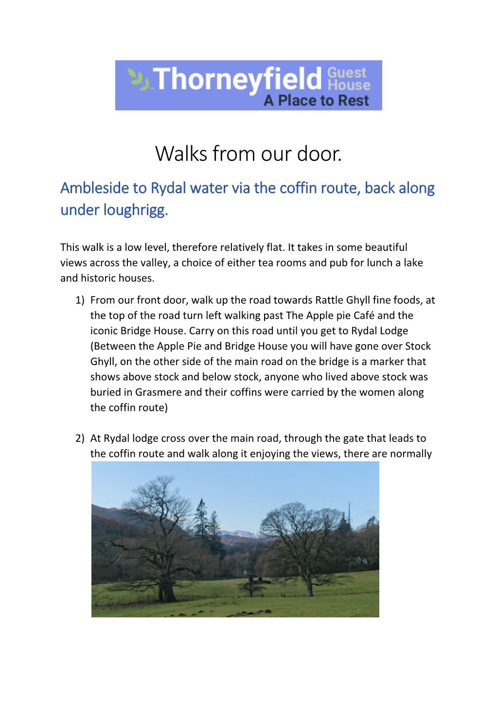 Walks from Our Door. Ambleside to Rydal Water Via the Coffin Route, Back Along Under Loughrigg