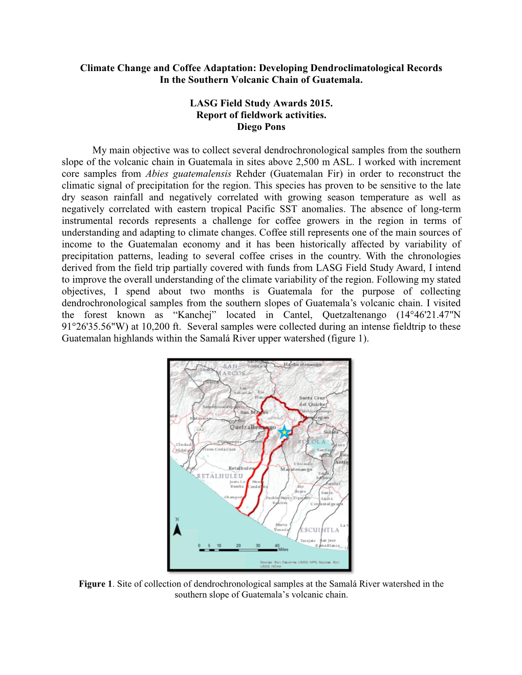 Climate Change and Coffee Adaptation: Developing Dendroclimatological Records in the Southern Volcanic Chain of Guatemala