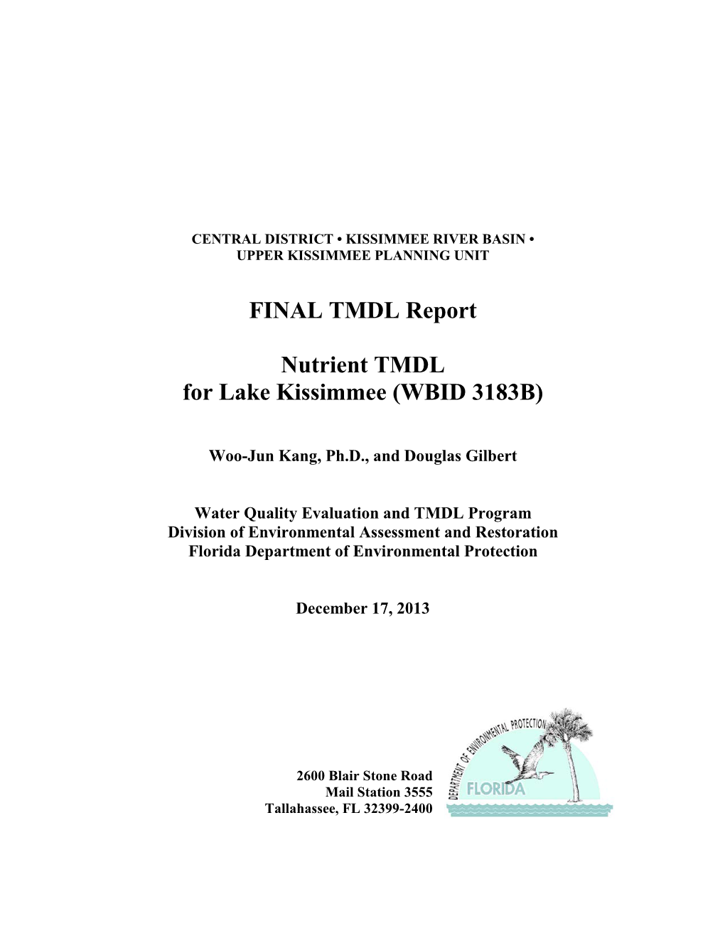 Lake Kissimmee (WBID 3183B) Nutrient TMDL