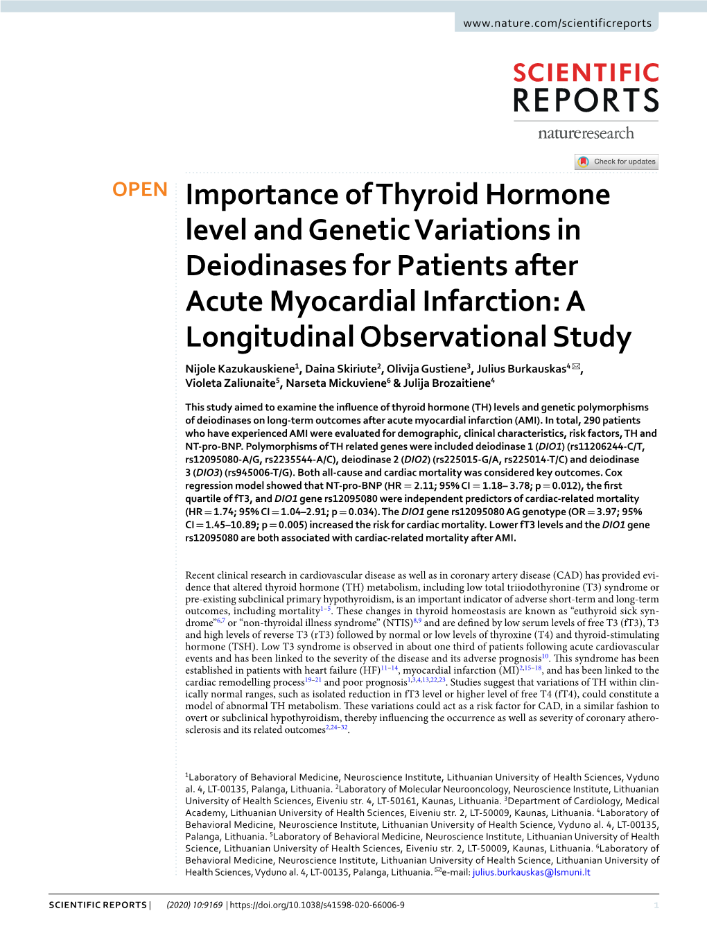 Importance of Thyroid Hormone Level and Genetic