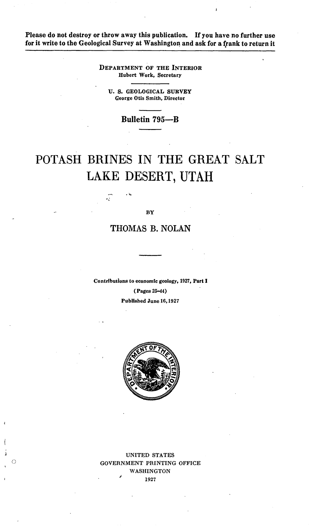 Potash Brines in the Great Salt Lake Desert, Utah