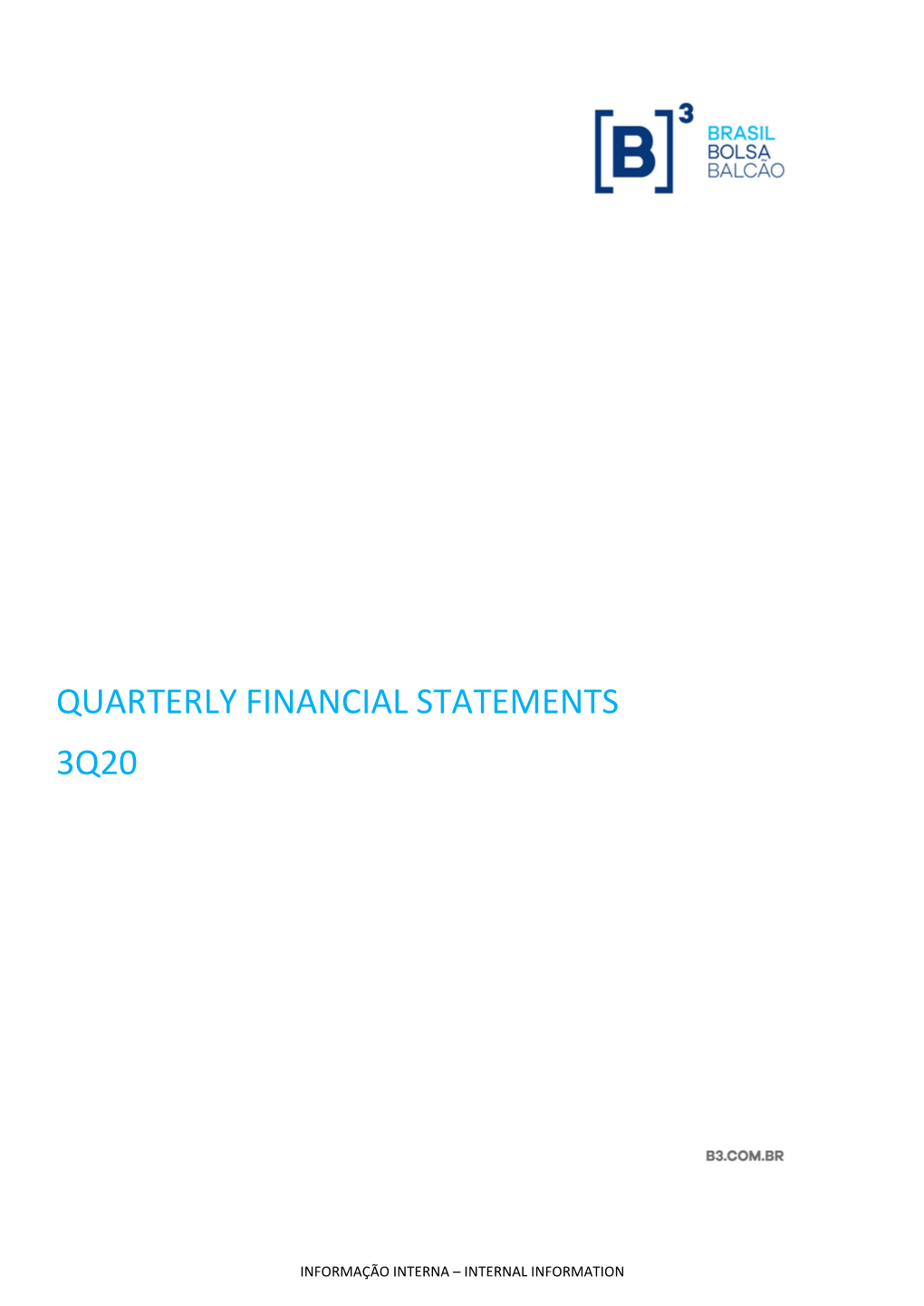 Quarterly Financial Statements 3Q20