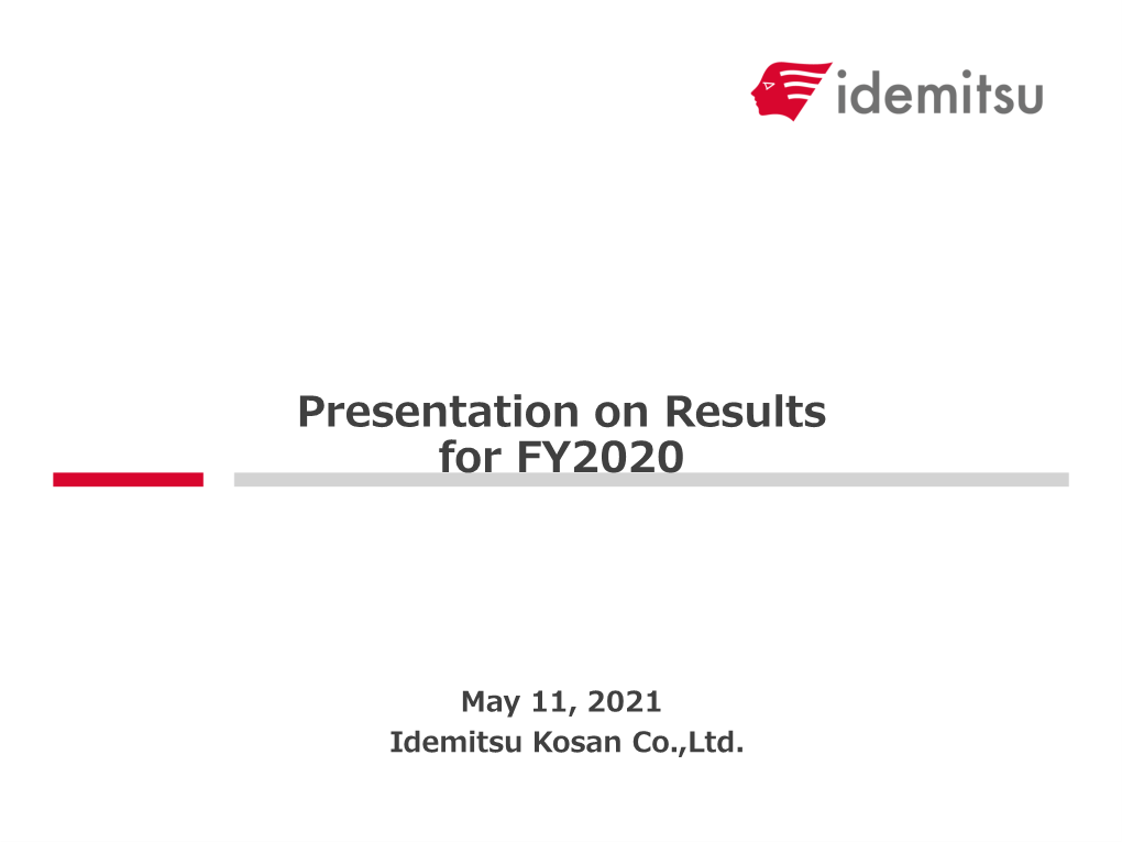 Presentation on Results for FY2020