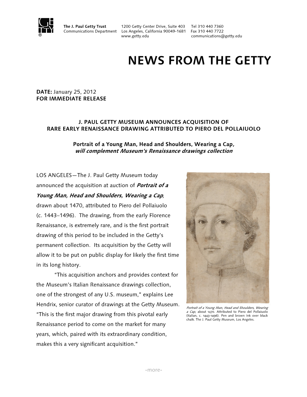 News from the Getty