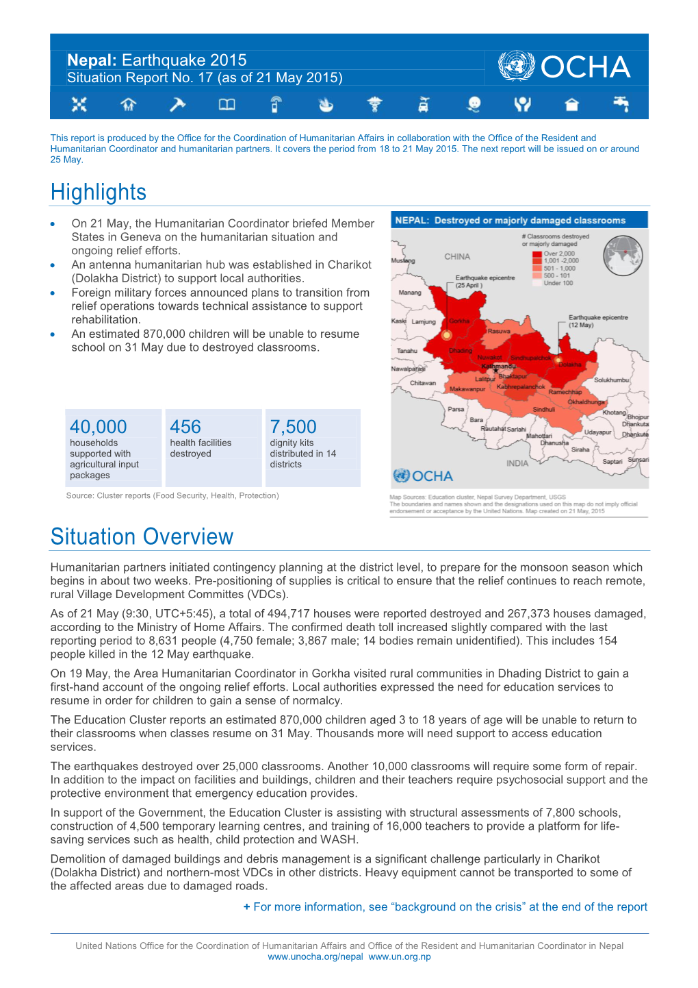 Highlights Situation Overview