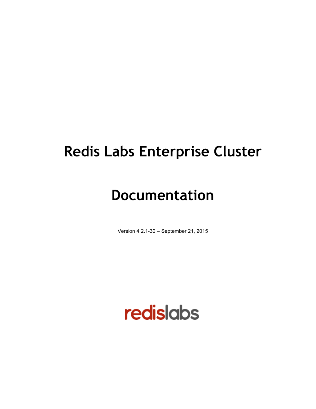 Redis Labs Enterprise Cluster Documentation Page 1