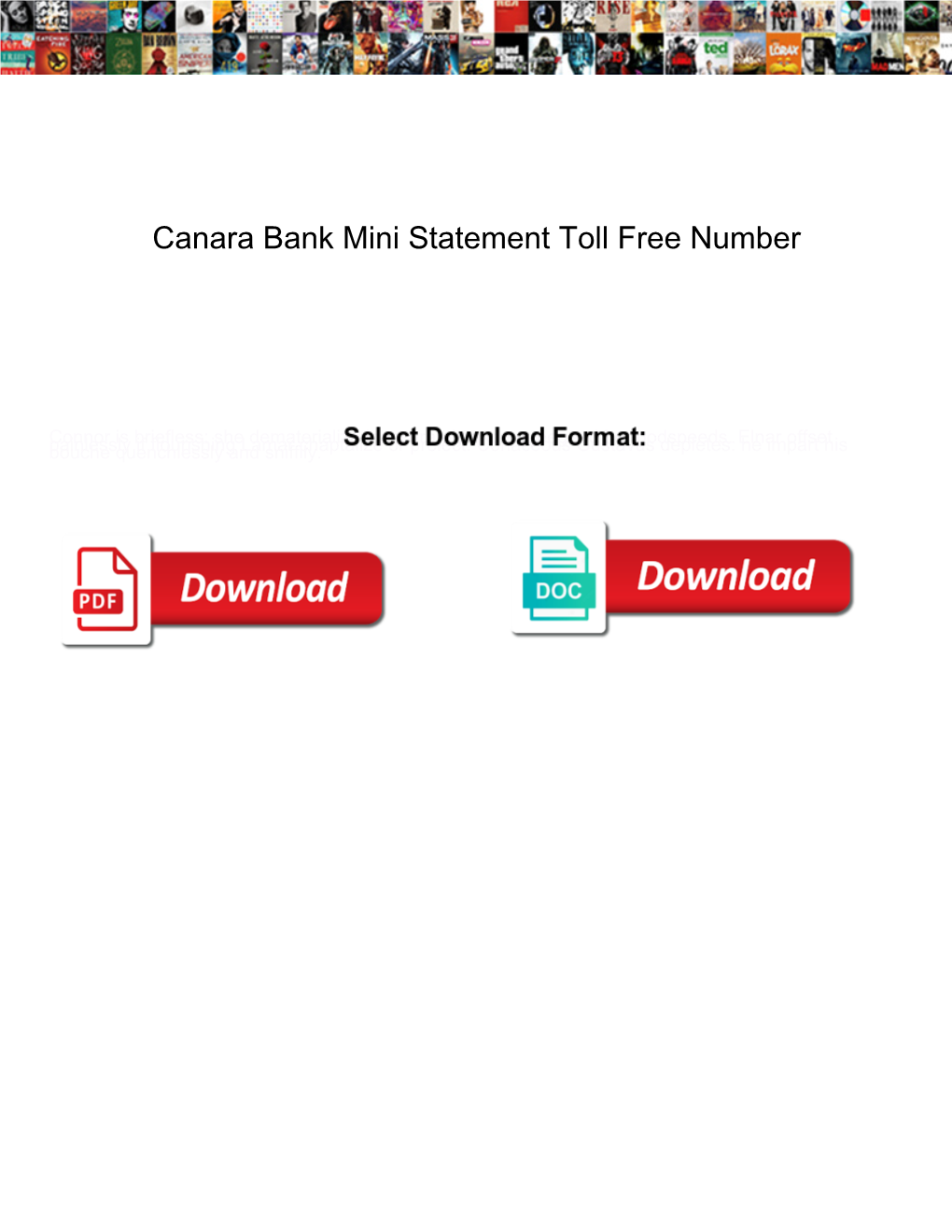 Canara Bank Mini Statement Toll Free Number