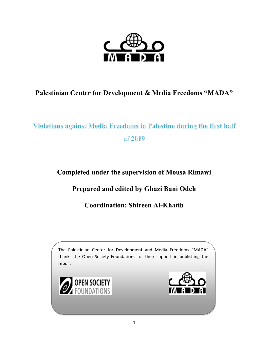 Palestinian Center for Development & Media Freedoms “MADA