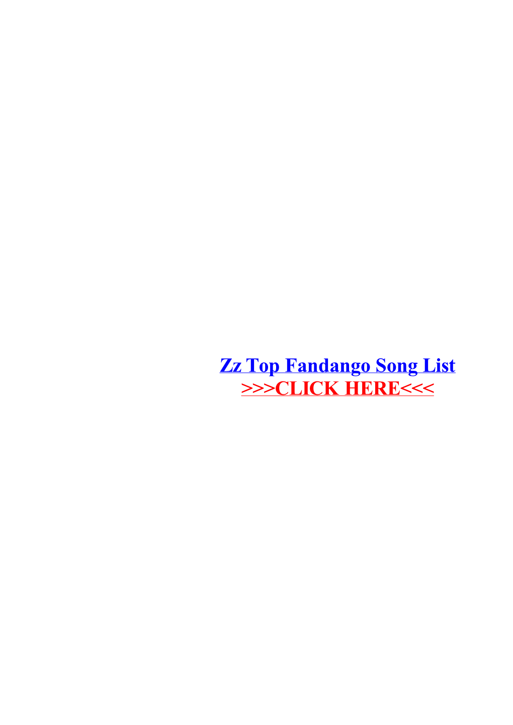 Zz Top Fandango Song List