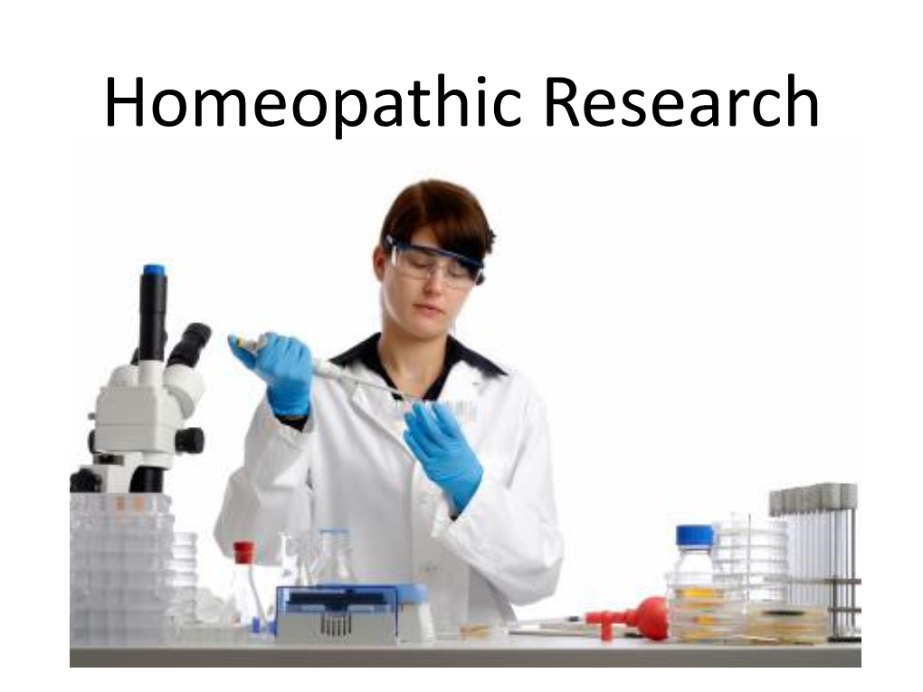 Homeopathic Research Evidence That It Works