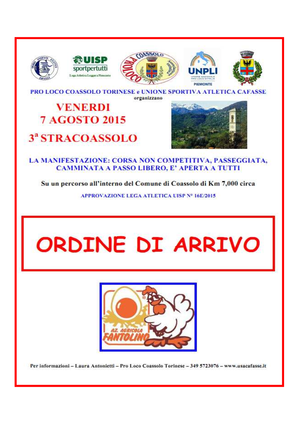 Ordine Arrivo Coassolo 2015