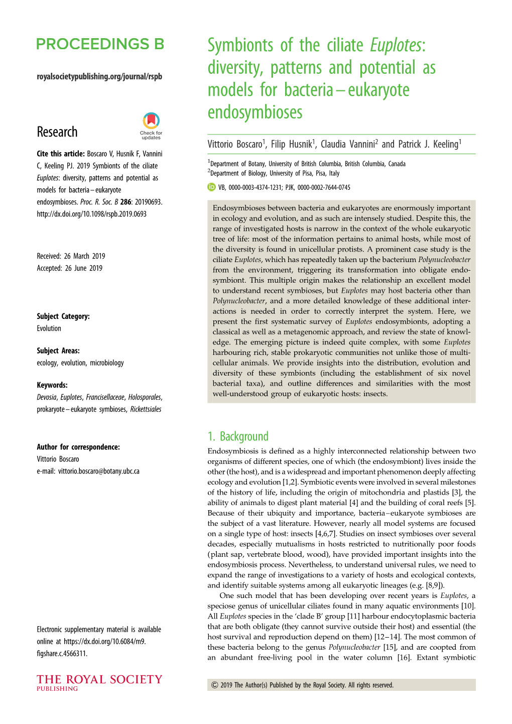 Symbionts of the Ciliate Euplotes: Diversity, Patterns and Potential As