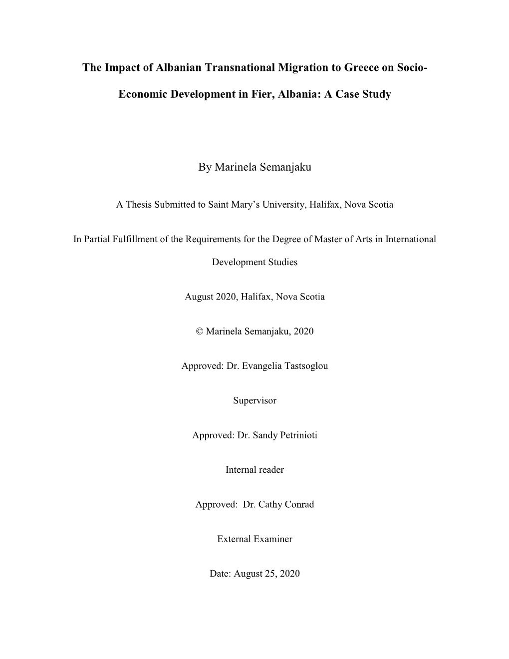 The Impact of Albanian Transnational Migration to Greece on Socio