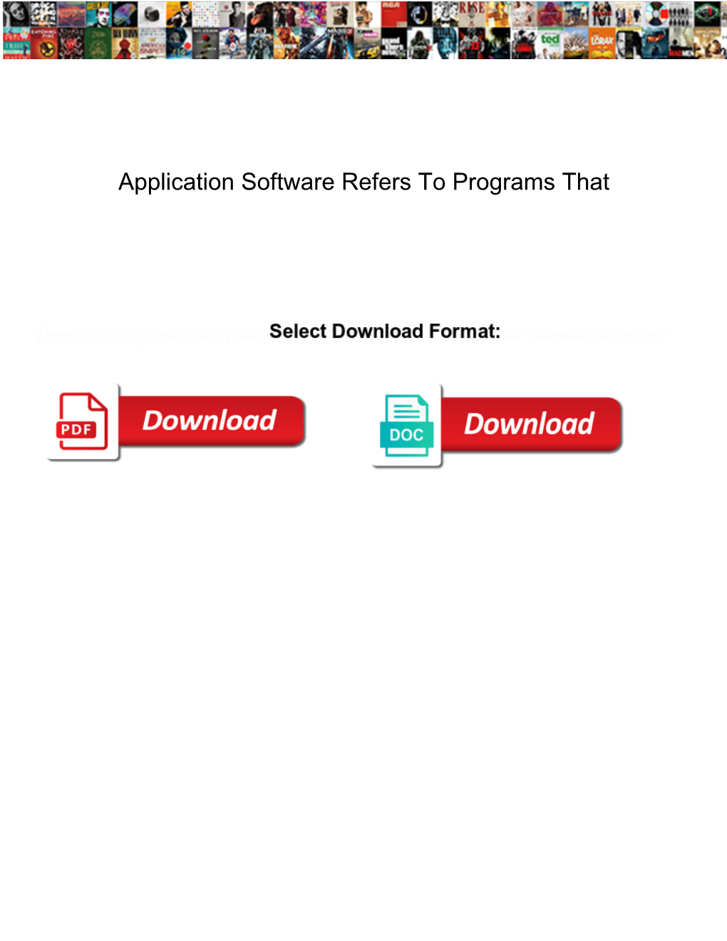 Application Software Refers to Programs That