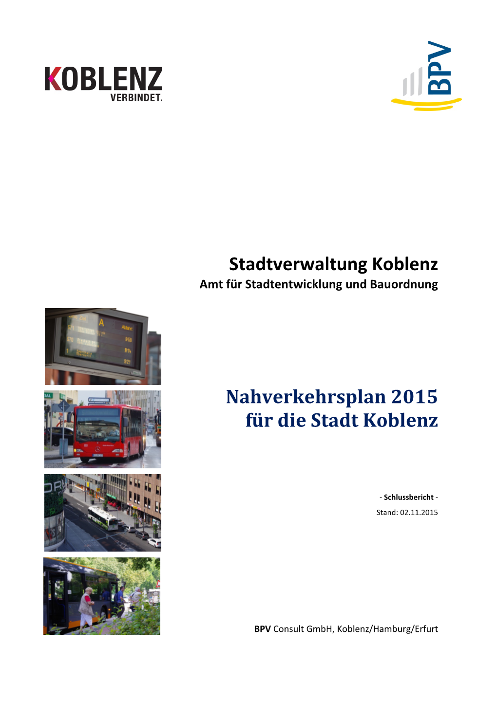 Nahverkehrsplan 2015 Für Die Stadt Koblenz