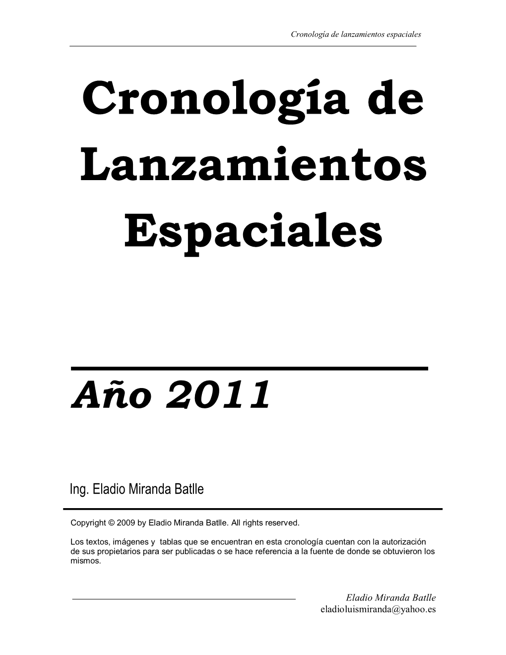 Cronología De Lanzamientos Espaciales