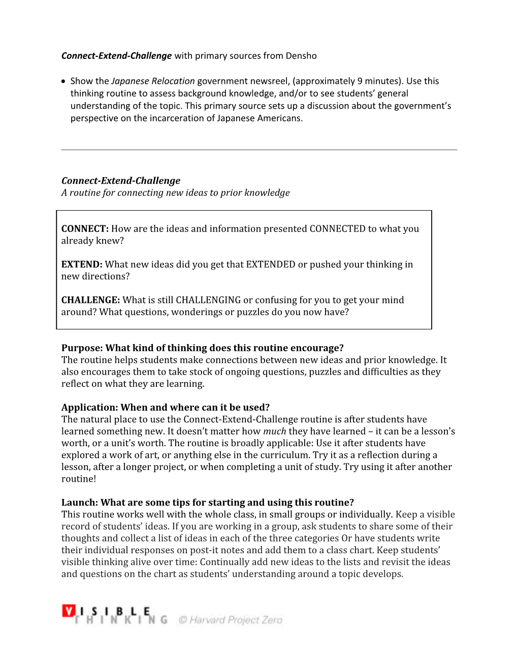 Connect-Extend-Challenge with Primary Sources from Densho