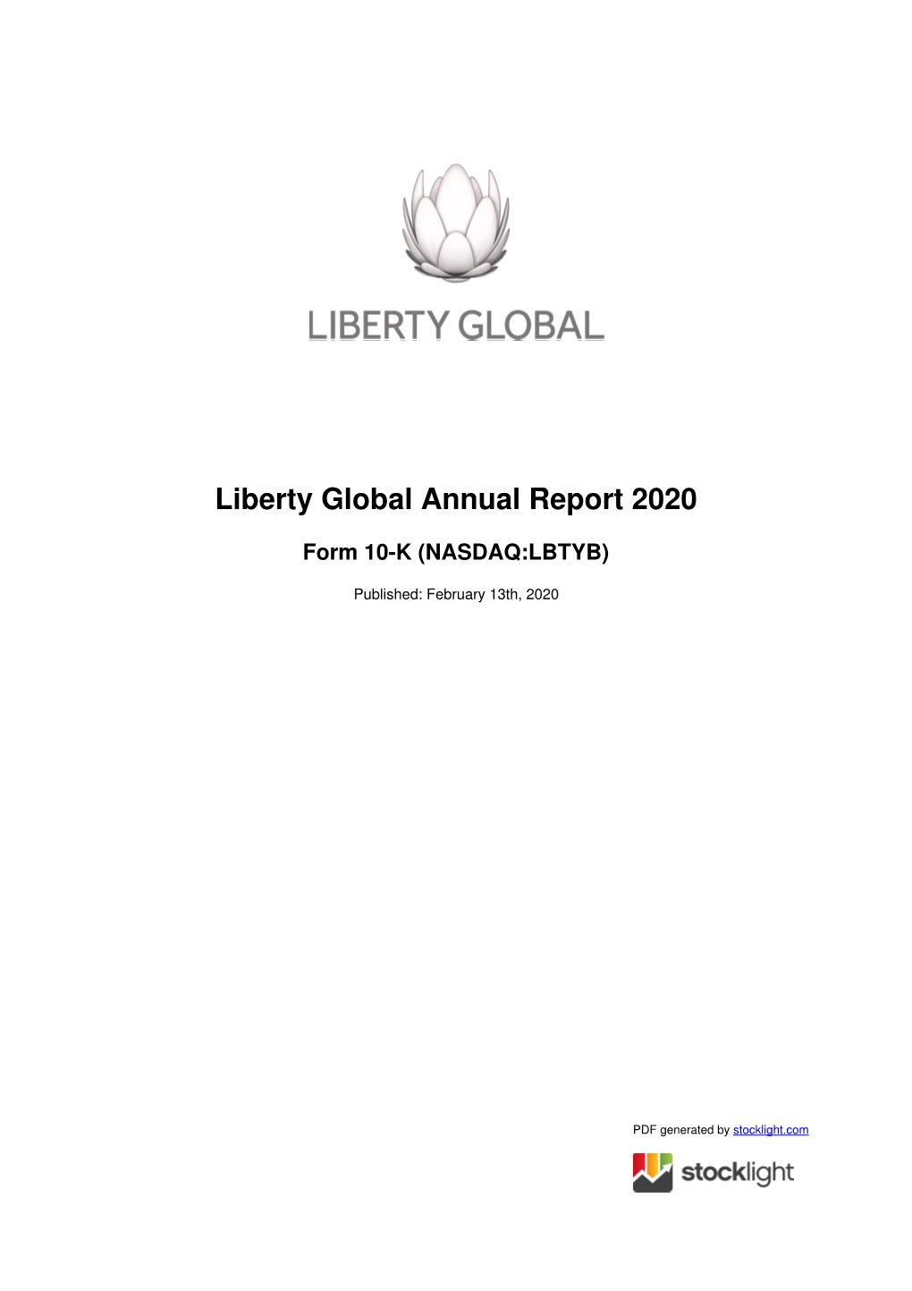 Liberty Global Annual Report 2020