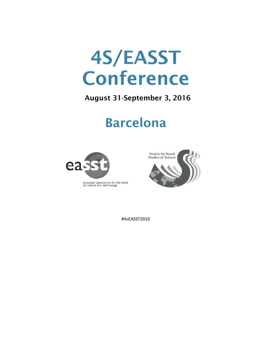 4S/EASST Conference August 31-September 3, 2016