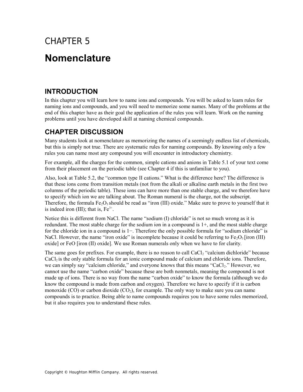 Chapter 5: Nomenclature 49