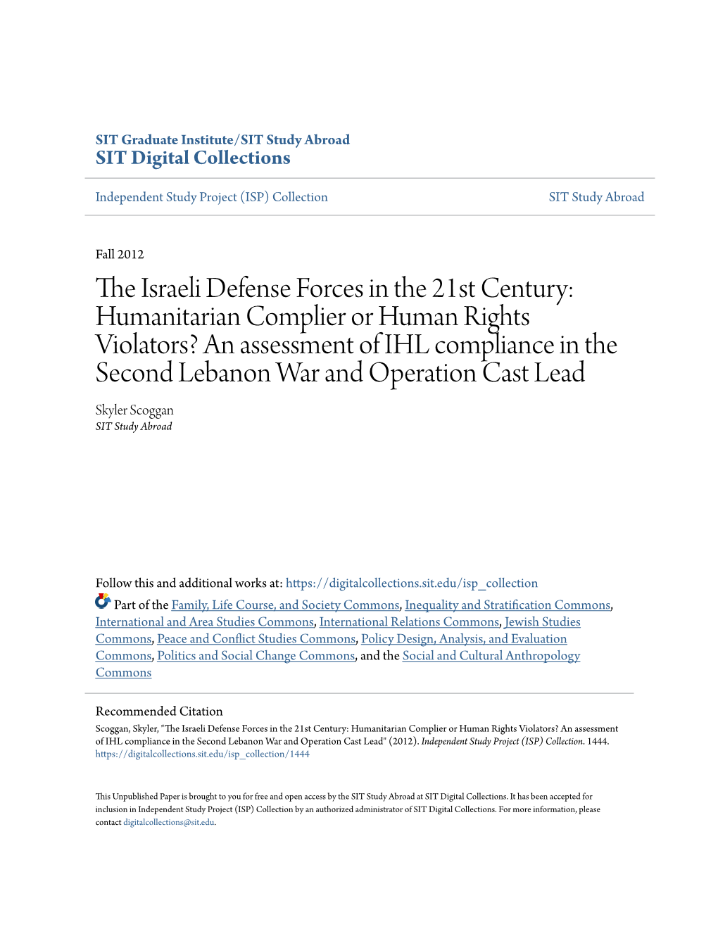 The Israeli Defense Forces in the 21St Century