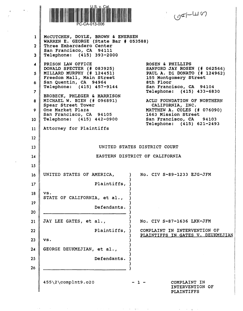 GATES V. DEUKMEJIAN 23 Vs