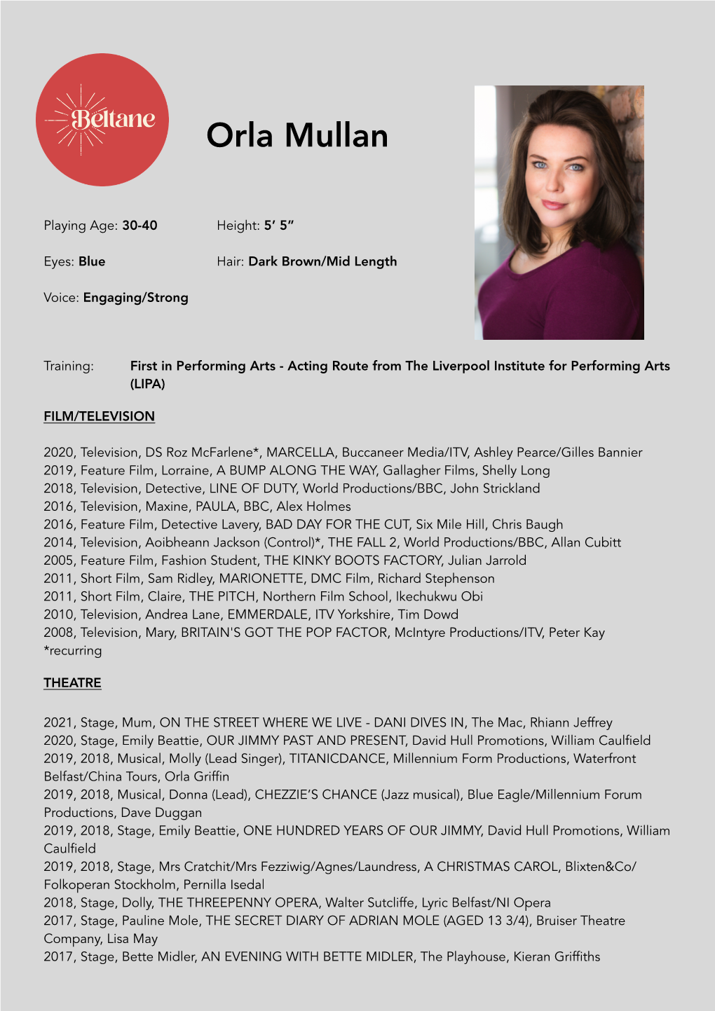 Orla Mullan Beltane CV