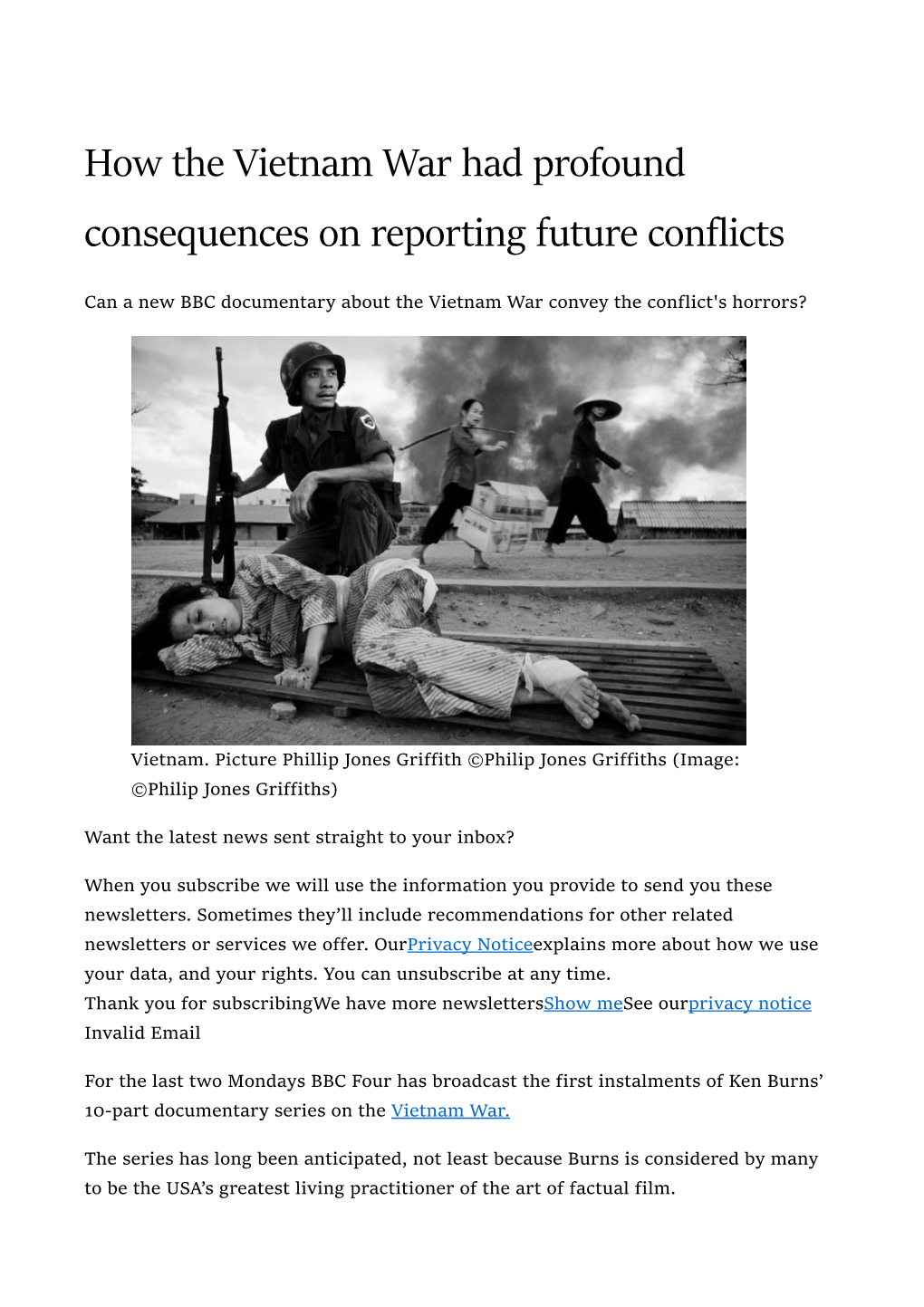 How the Vietnam War Had Profound Consequences on Reporting Future Conflicts